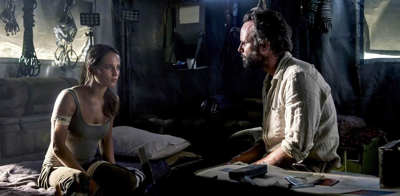 Alicia Vikander stars as Lara Croft and Walton Goggins stars as Mathias Vogel in Warner Bros. Pictures' Tomb Raider (2018)