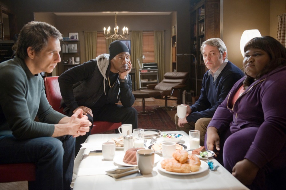 Ben Stiller, Eddie Murphy, Matthew Broderick and Gabourey Sidibe in Universal Pictures' Tower Heist (2011)