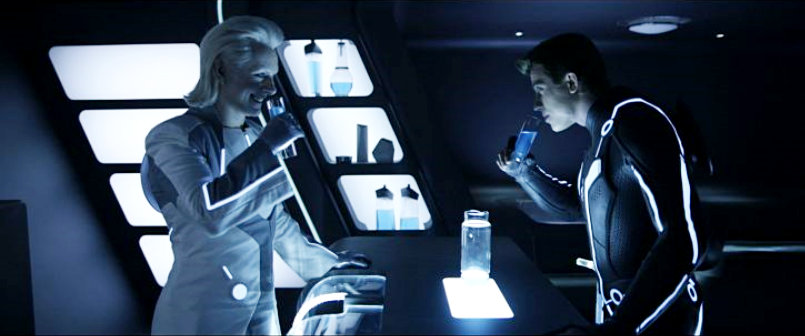 Michael Sheen stars as Castor and Garrett Hedlund stars as Sam Flynn in Walt Disney Pictures' Tron Legacy (2010)
