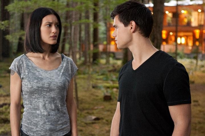 Julia Jones stars as Leah Clearwater and Taylor Lautner stars as Jacob Black in Summit Entertainment's The Twilight Saga's Breaking Dawn Part I (2011)