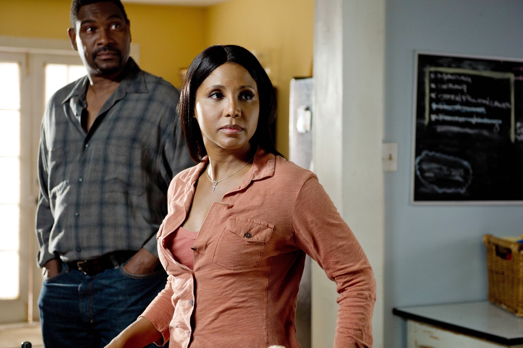 Mykelti Williamson and Toni Braxton (stars as Nina) in Lifetime's Twist of Faith (2013)