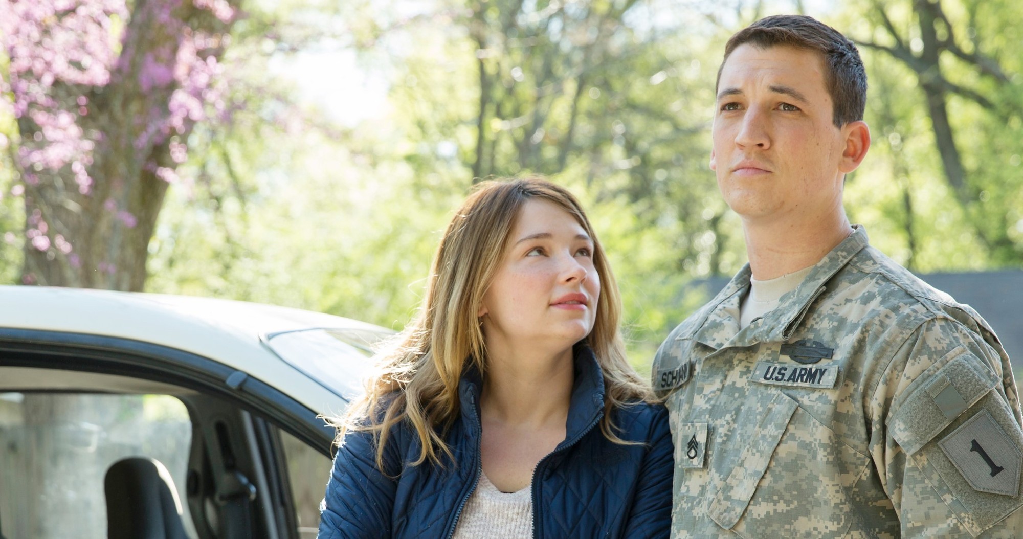 Haley Bennett stars as Saskia Schumann and Miles Teller stars as Adam Schumann in Universal Pictures' Thank You for Your Service (2017)