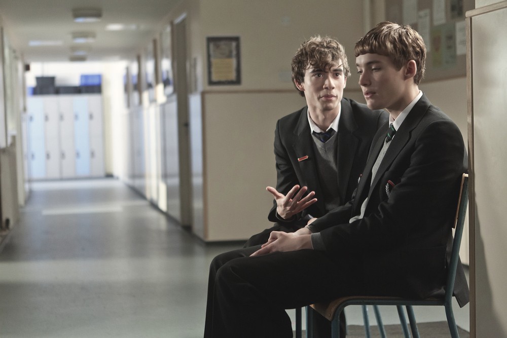 Jamie Blackley stars as Mark and Toby Regbo stars as John in Tribeca Film's uwantme2killhim? (2014)