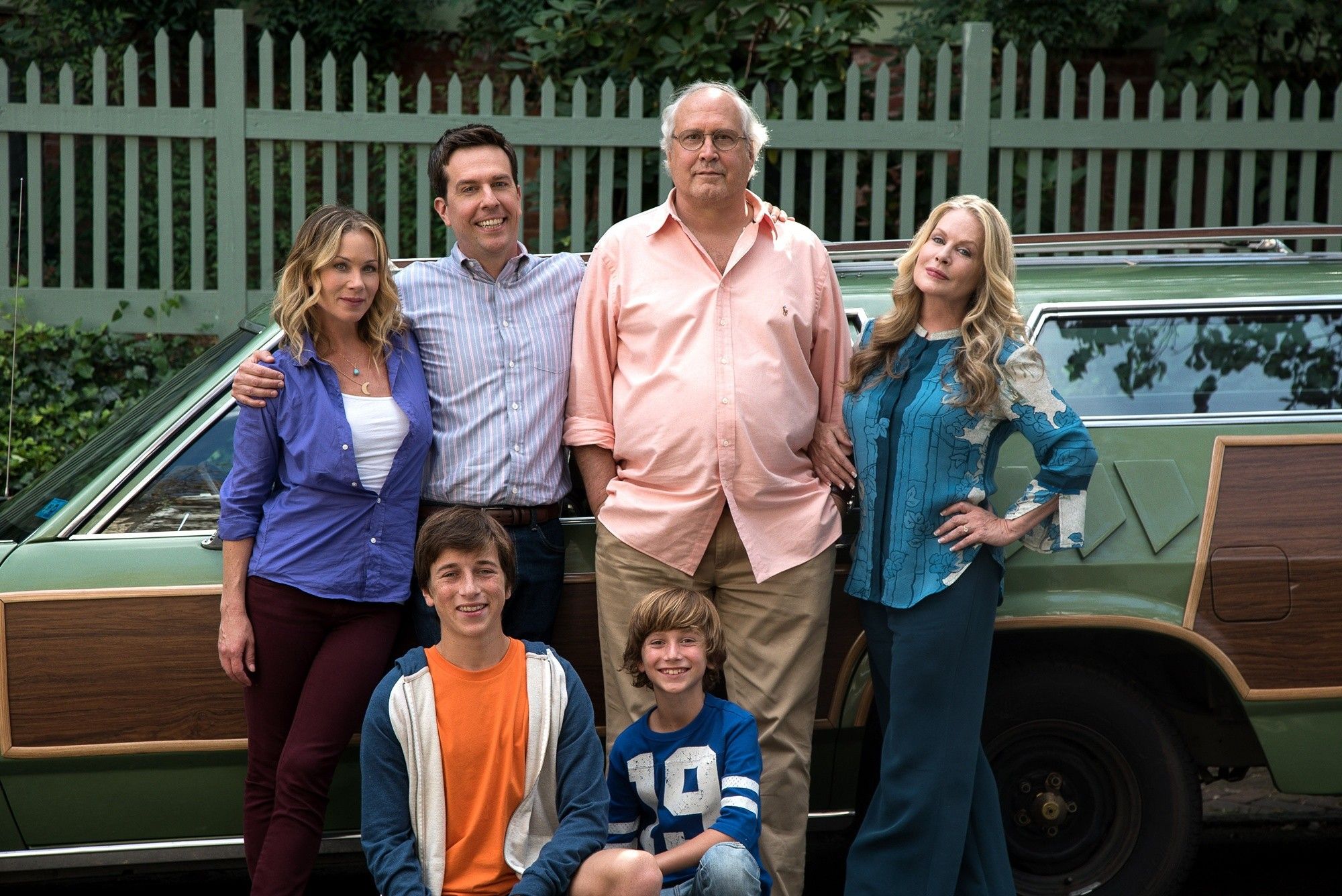 Christina Applegate, Ed Helms, Chevy Chase, Beverly D'Angelo, Skyler Gisondo and Steele Stebbins in Warner Bros. Pictures' Vacation (2015)