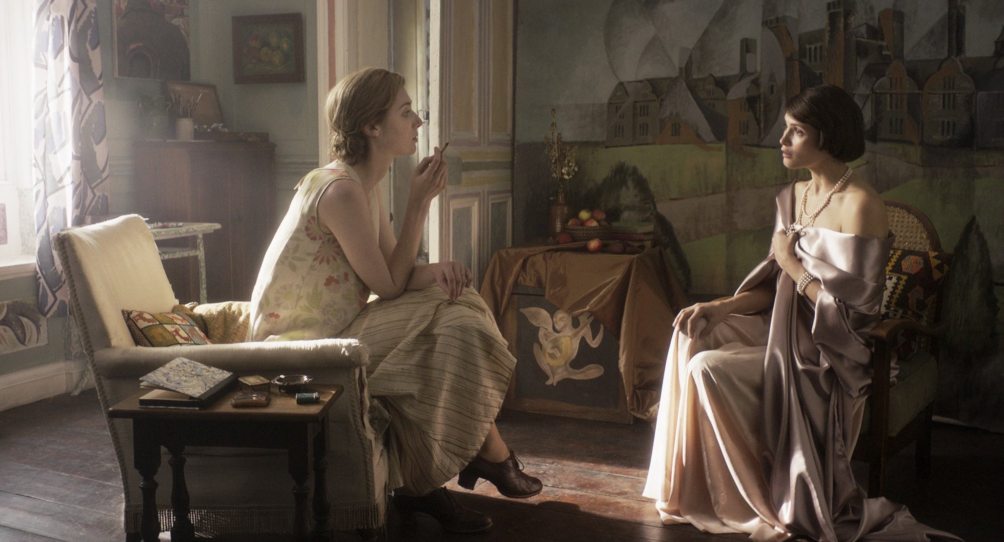 Elizabeth Debicki stars as Virginia Woolf and Gemma Arterton stars as Vita Sackville-West in IFC Films's Vita and Virginia (2019)