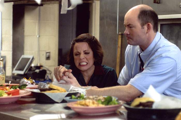 Alanna Ubach and David Koechner in Lions Gate Films' Waiting... (2005)