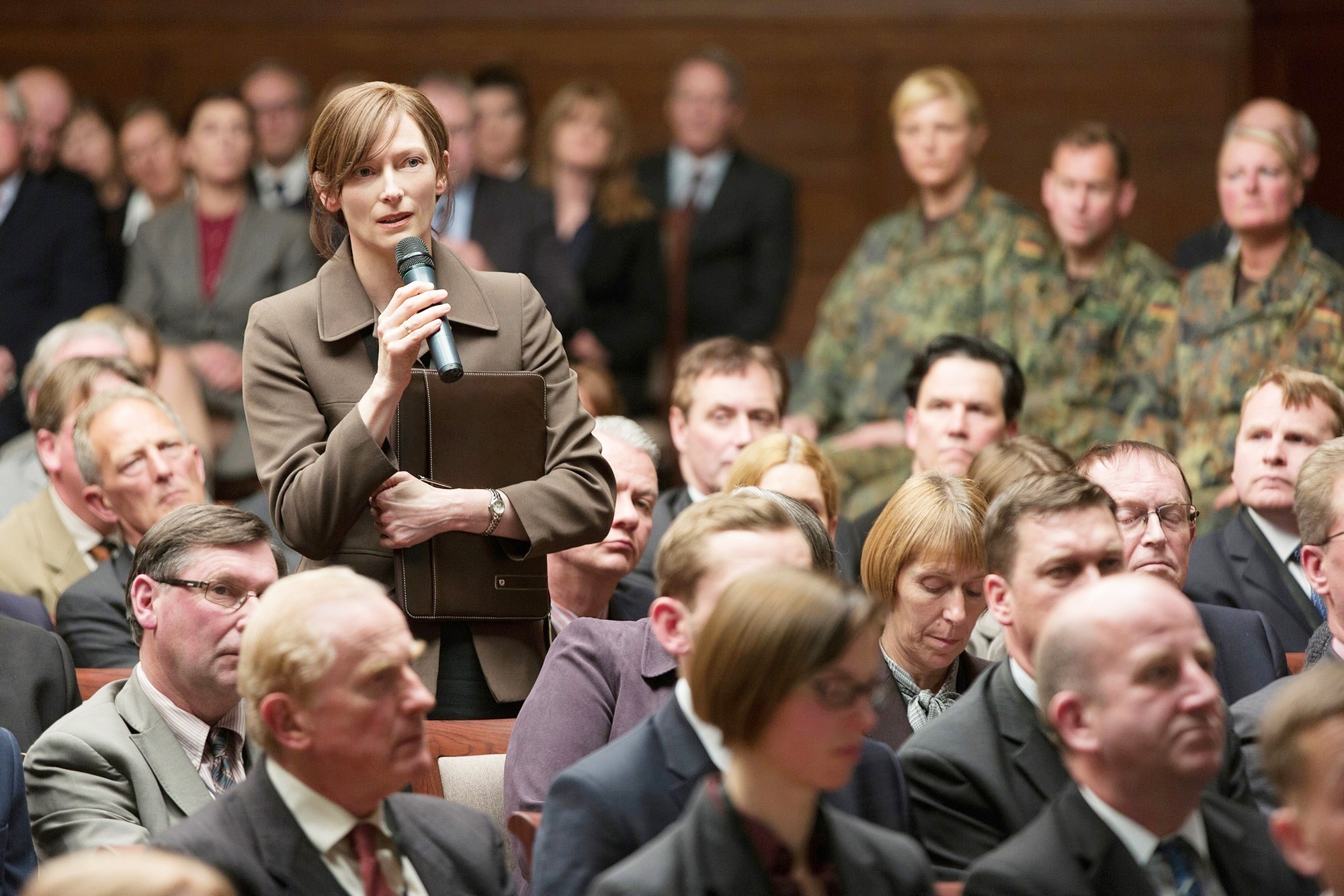 Tilda Swinton stars as German Politician in Netflix's War Machine (2017)