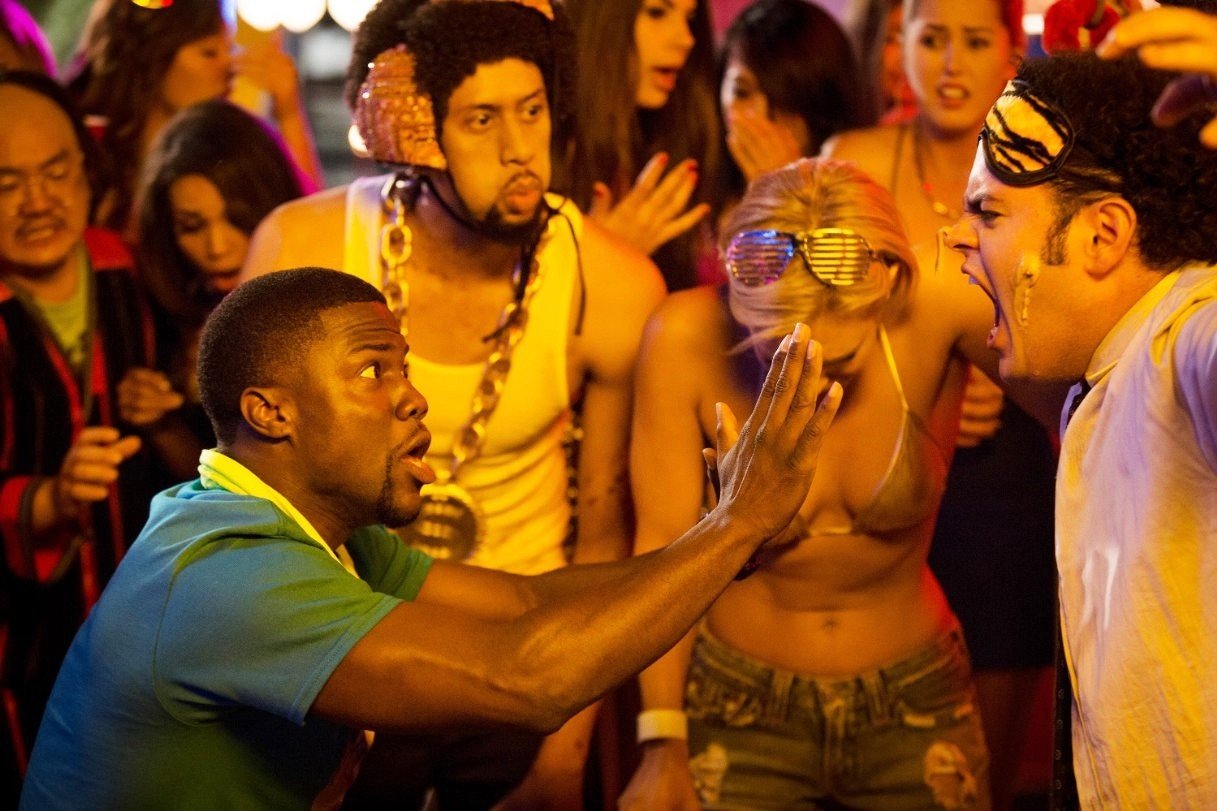 Kevin Hart stars as Jimmy Callahan/Bic and Josh Gad stars as Doug Harris in Screen Gems' The Wedding Ringer (2015). Photo credit by Matt Kennedy.