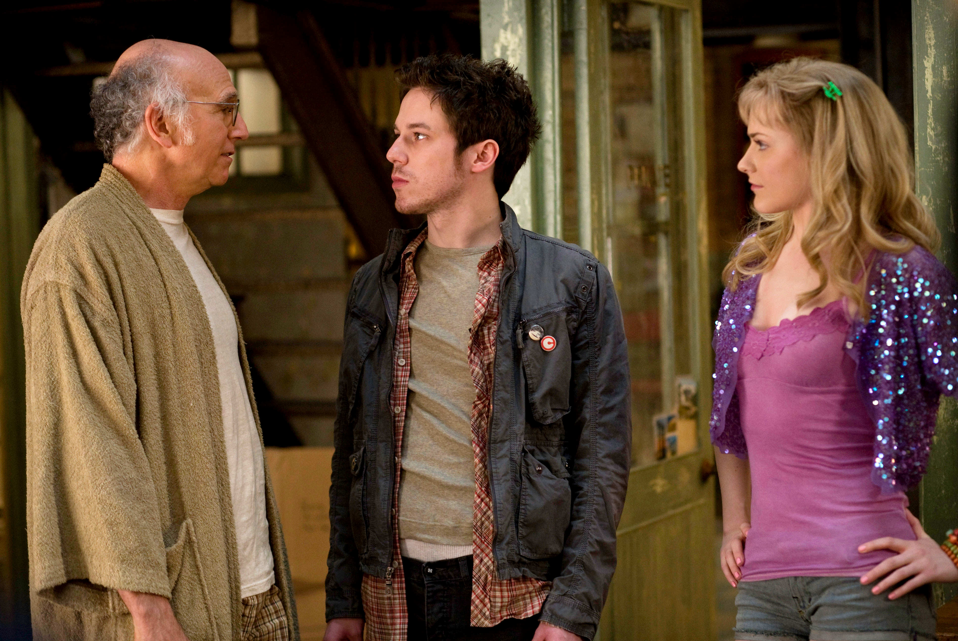 Larry David, John Gallagher Jr. and Evan Rachel Wood in Sony Pictures Classics' Whatever Works (2009). Photo credit by Jessica Miglio.