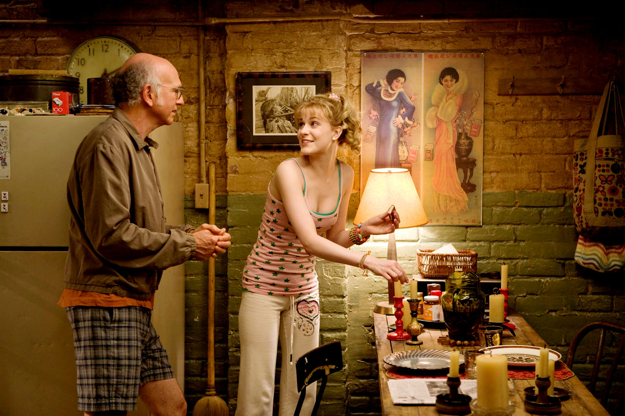 Larry David stars as Boris Yellnikoff and Evan Rachel Wood stars as Melodie St. Ann Celestine in Sony Pictures Classics' Whatever Works (2009)