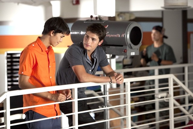 Booboo Stewart stars as Nick Young and Gregg Sulkin stars as Randy Goldman in Wolfe Video's White Frog (2013)
