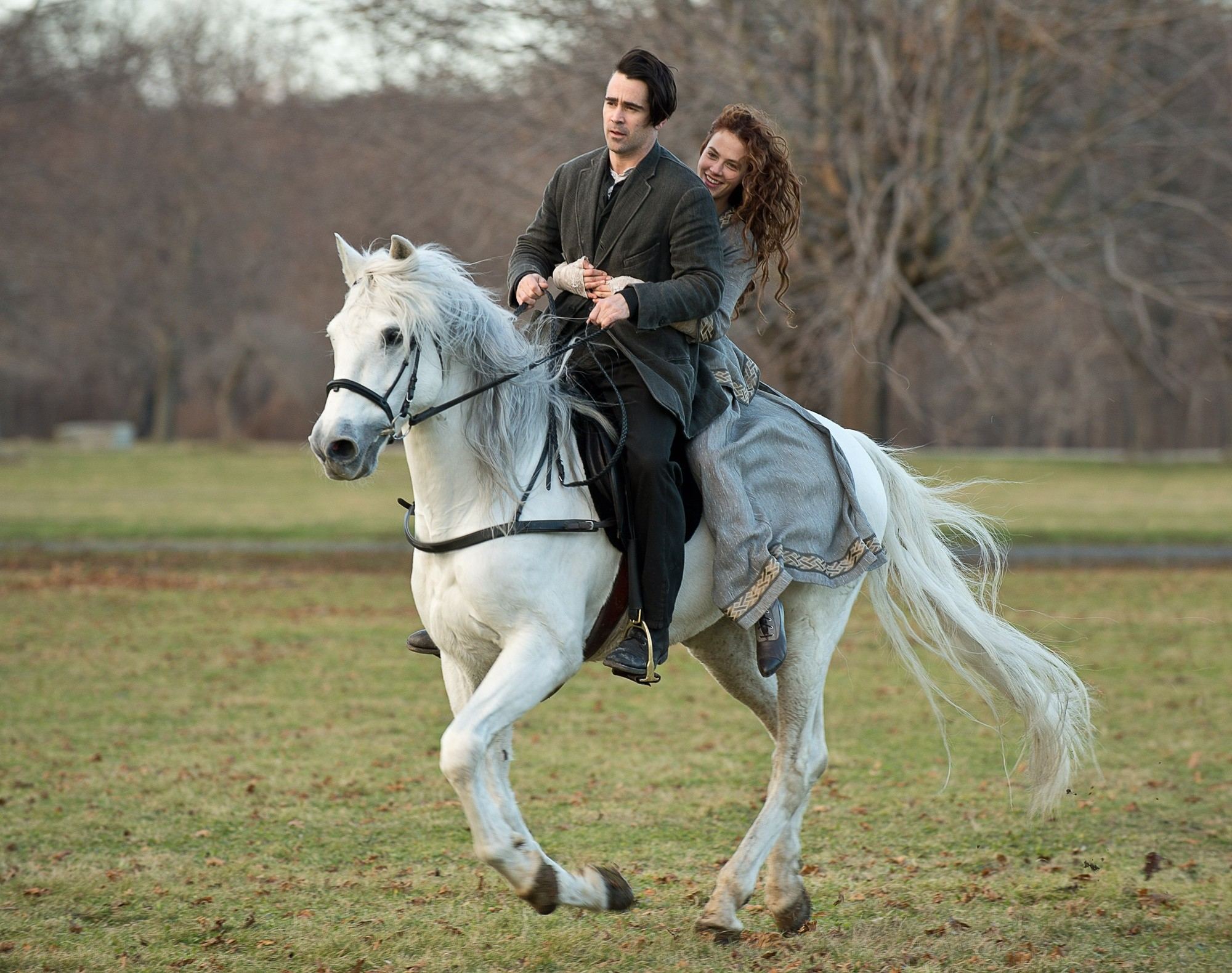 Colin Farrell stars as Peter Lake and Jessica Brown Findlay stars as Beverly Penn in Warner Bros. Pictures' Winter's Tale (2014)