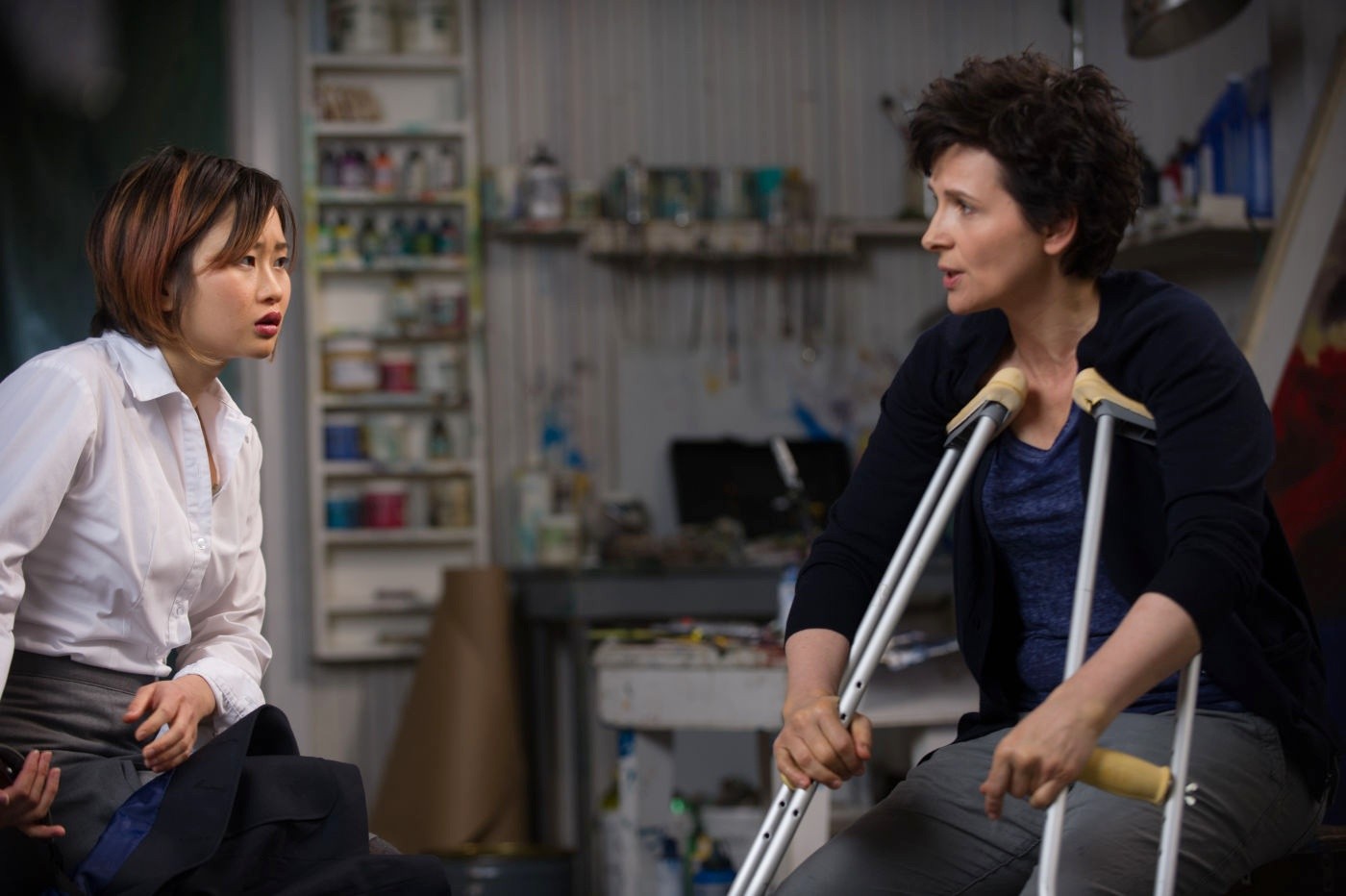 Valerie Tian stars as Emily and Juliette Binoche stars as Dina Delsanto in Roadside Attractions' Words and Pictures (2014)
