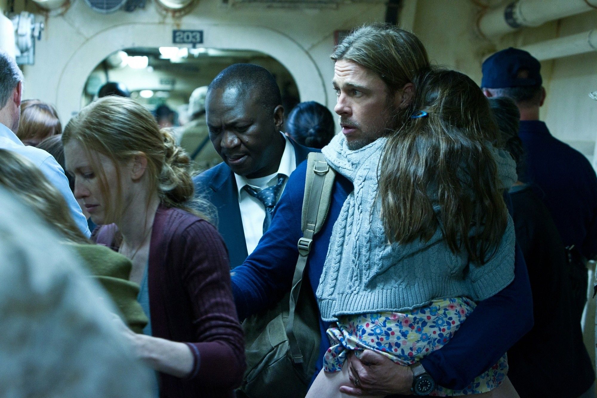 Mireille Enos stars as Karen Lane and Brad Pitt stars as Gerry Lane in Paramount Pictures' World War Z (2013)