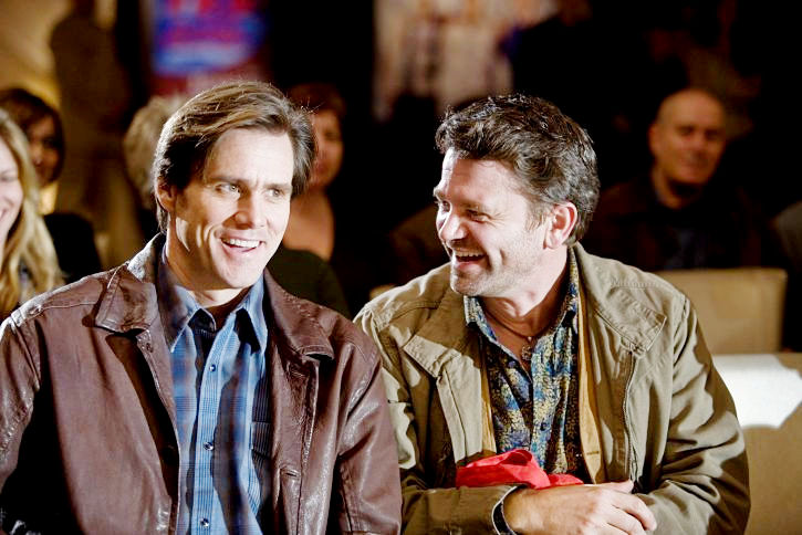 Jim Carrey stars as Carl Allen and John Michael Higgins stars as Nick in Warner Bros. Pictures' Yes Man (2008). Photo credit by Melissa Moseley.