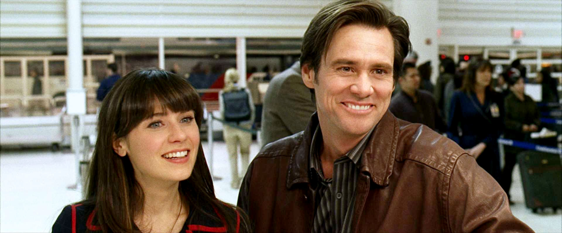 Zooey Deschanel stars as Renee Allison and Jim Carrey stars as Carl Allen in Warner Bros. Pictures' Yes Man (2008)