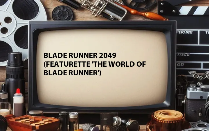 Blade Runner 2049 (Featurette 'The World of Blade Runner')