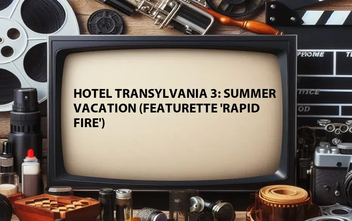 Hotel Transylvania 3: Summer Vacation (Featurette 'Rapid Fire')