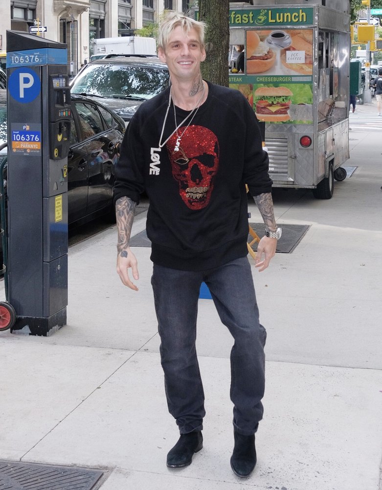 Aaron Carter Outside The Sony Building