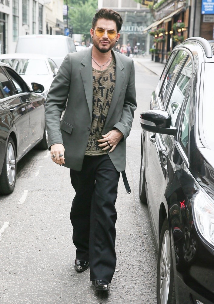 Adam Lambert Arriving at AOL Build LDN HQ for Interviews