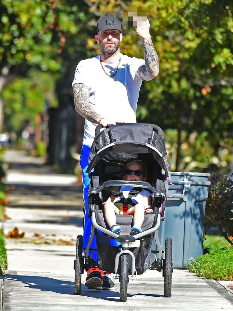 Adam Levine on A Walk with His Daughter