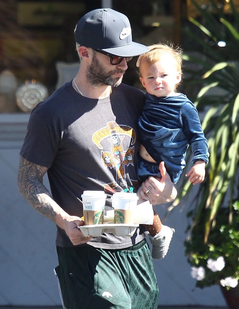 Adam Levine Picture 350 Adam Levine on A Walk with His Daughter