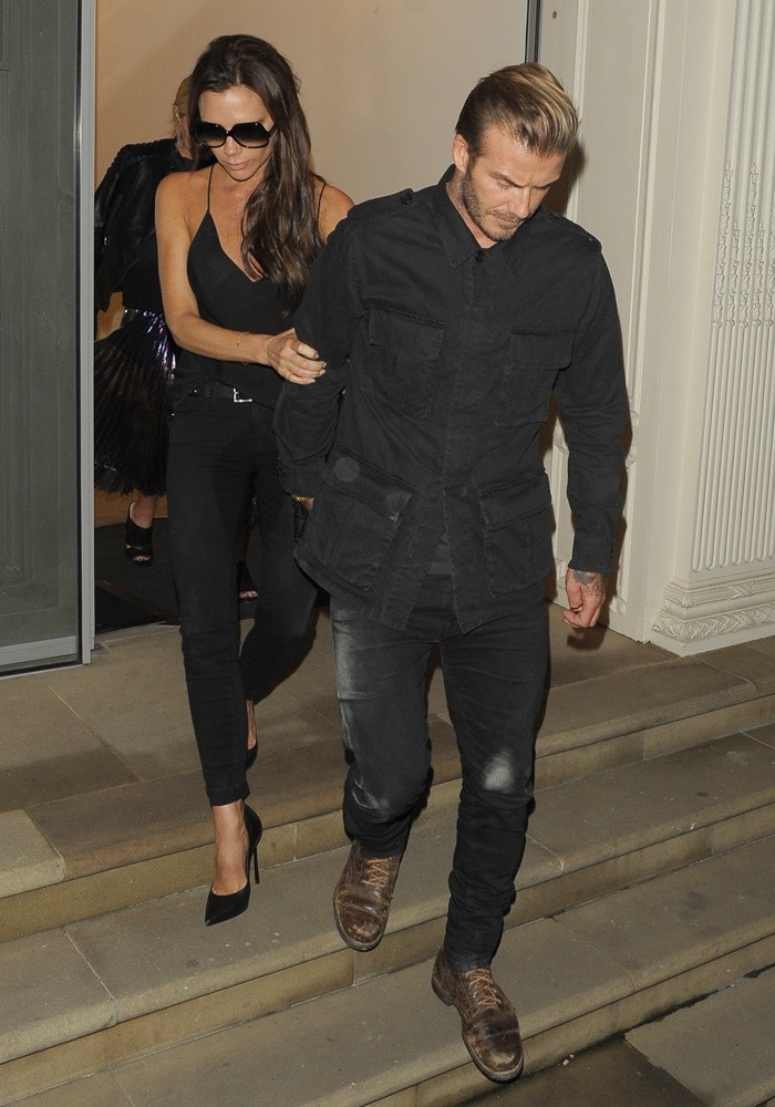 Victoria Adams;David Beckham;<br>Victoria Beckham Led Out of Her Own Shop by David Beckham