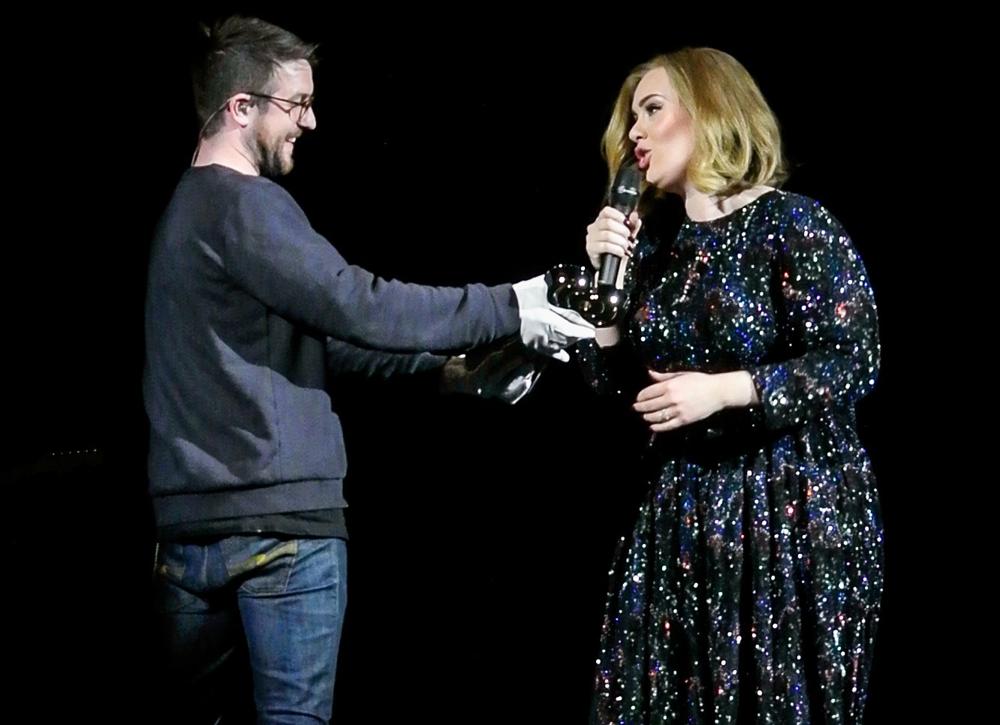 Adele Wins An Award Whilst on Stage in Birmingham