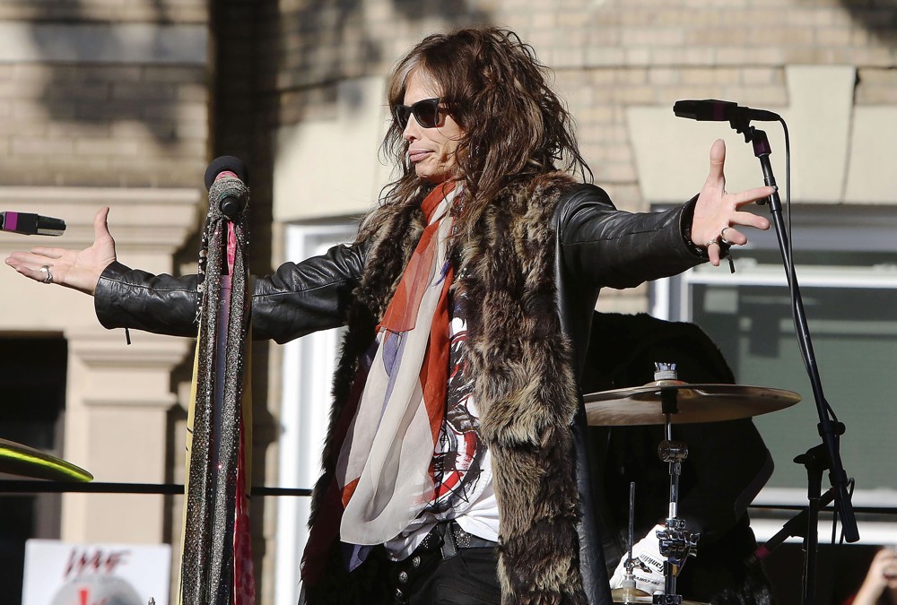 Steven Tyler;Aerosmith;<br>Aerosmith Perform in Front of 1325 Commonwealth Ave, Which Was Their Home in The Early 1970's