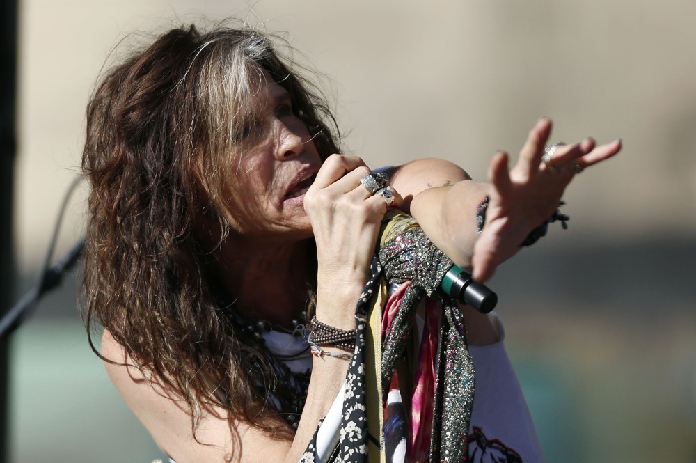 Steven Tyler;Aerosmith;<br>Aerosmith Perform in Front of 1325 Commonwealth Ave, Which Was Their Home in The Early 1970's