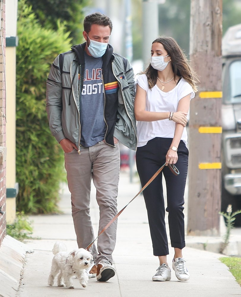 Ben Affleck and Ana de Armas Taking Their Dog for A Walk