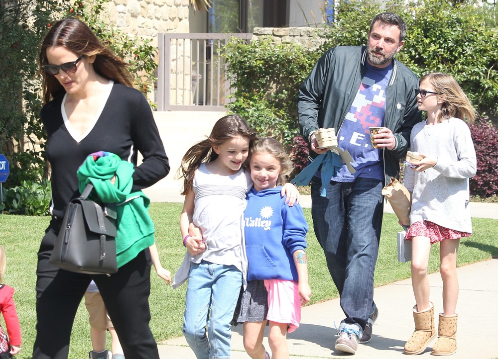 Jennifer Garner and Ben Affleck and Their Children Leaving Church Together