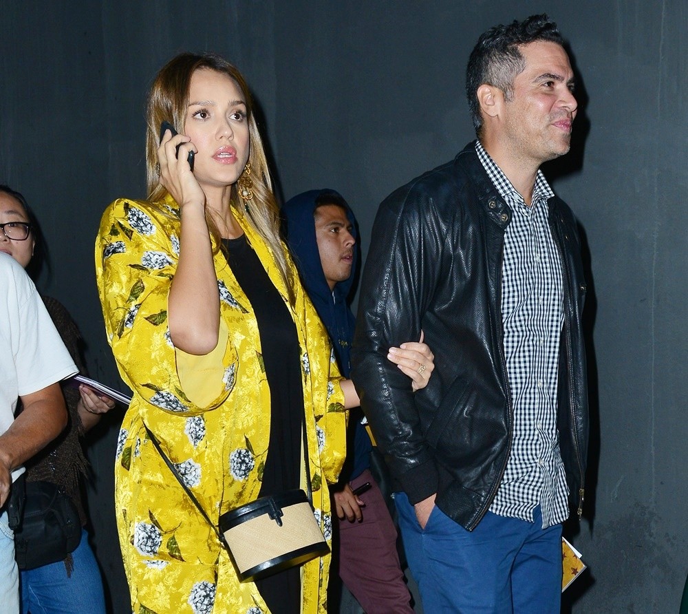 Jessica Alba and Cash Warren Leaving Hamilton Musical Opening Night