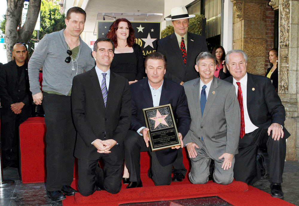 Stephen Baldwin;Alec Baldwin;Megan Mullally;Eric Garcetti;Tom LaBonge;Leron Gubler;<br>Alec Baldwin Hollywood Walk of Fame Induction Ceremony