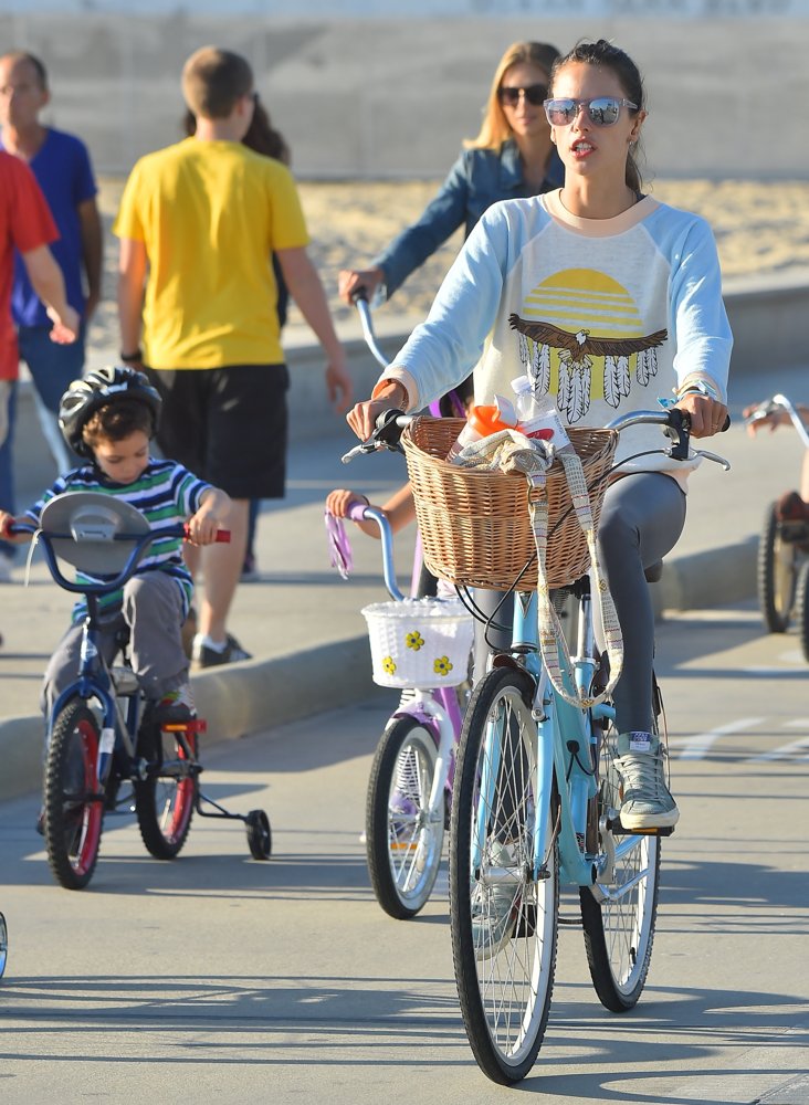 Alessandra Ambrosio and Her Family Head Out for A Bike Ride