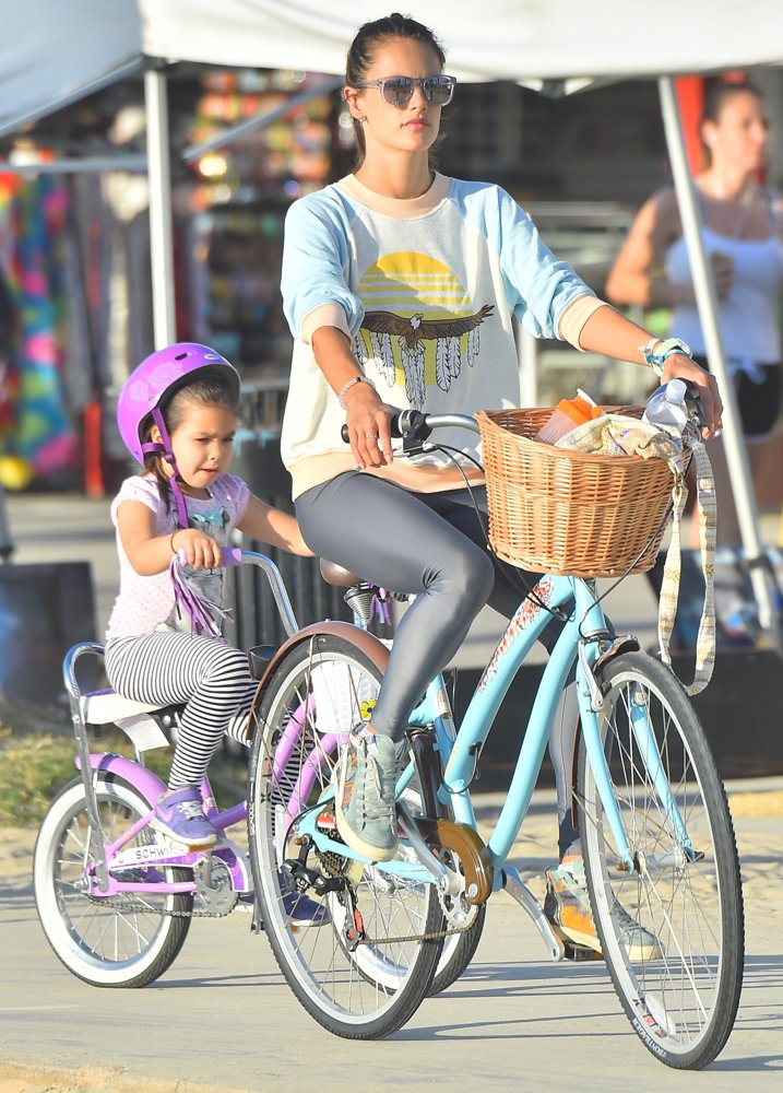 Alessandra Ambrosio;<br>Alessandra Ambrosio and Her Family Head Out for A Bike Ride