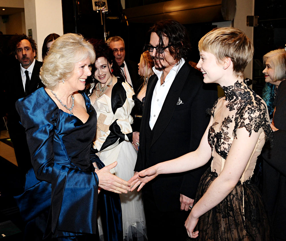 Camilla Parker Bowles;Johnny Depp;Mia Wasikowska;Tim Burton;Helena Bonham Carter;<br>'Alice in Wonderland' UK Premiere - Arrivals
