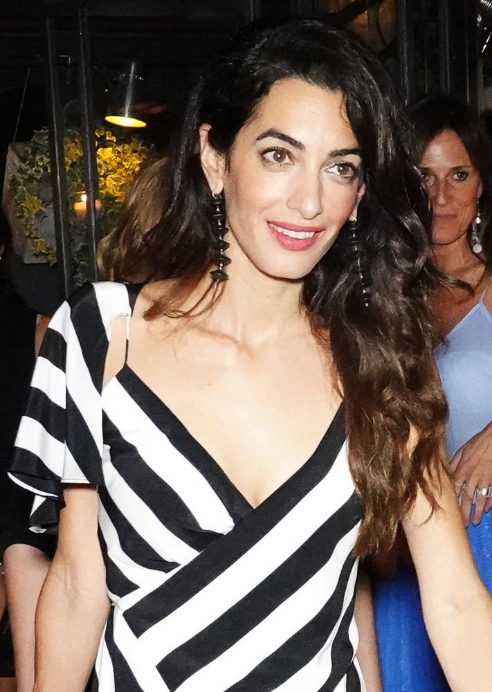 George Clooney and Amal Clooney Depart from Gatto Nero Restaurant