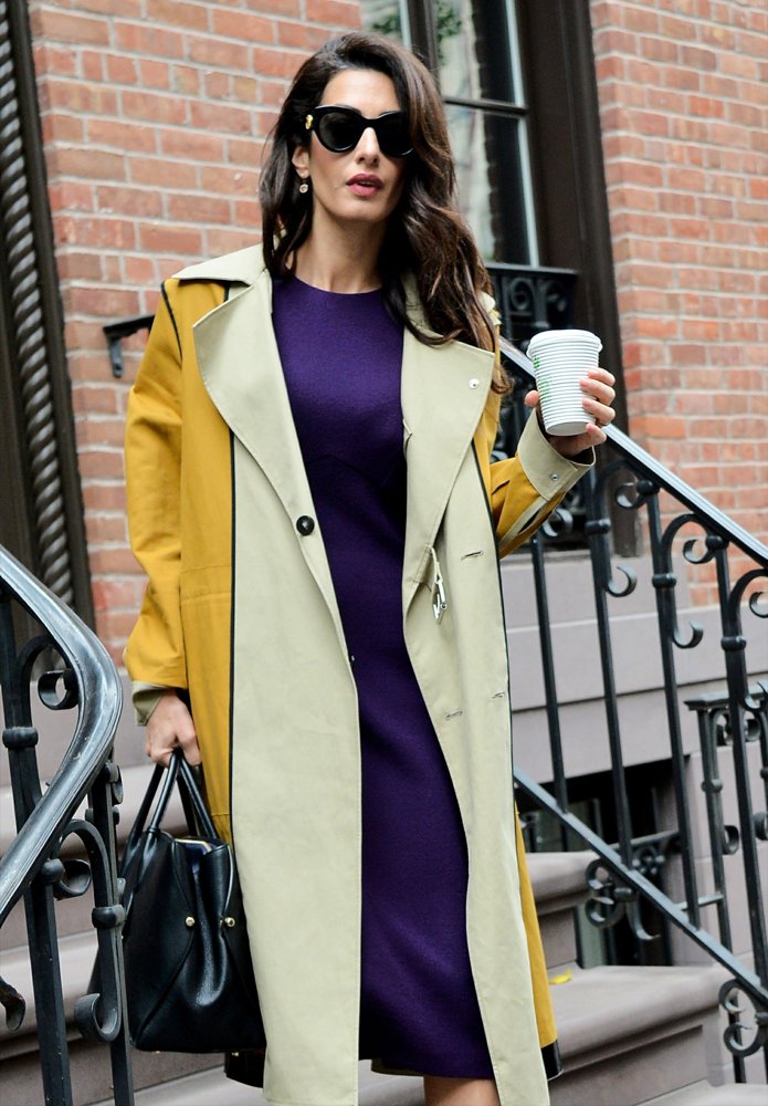 Amal Clooney Looks Stylish in Purple Dress