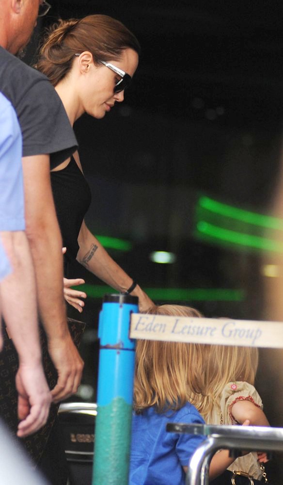 Angelina Jolie Takes Her Children to The Bowling Alley