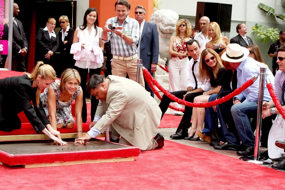 Jennifer Aniston;Justin Theroux;<br>Jennifer Aniston Is Honoured with A Hand and Footprint Ceremony