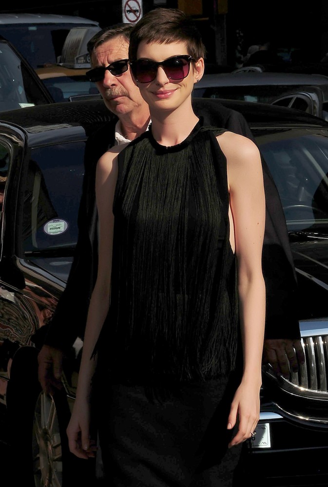 Anne Hathaway;<br>The Late Show with David Letterman - Arrivals