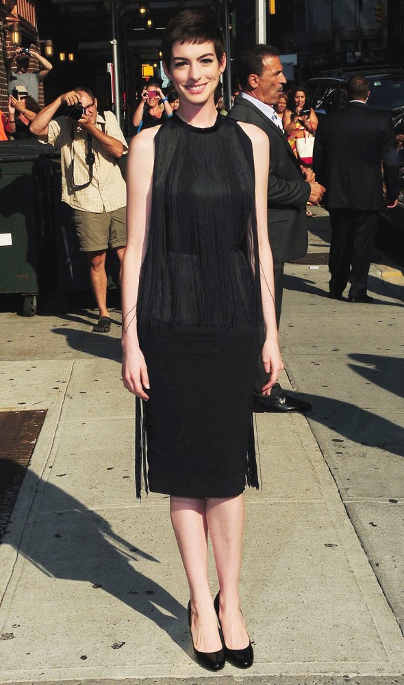 Anne Hathaway;<br>The Late Show with David Letterman - Arrivals