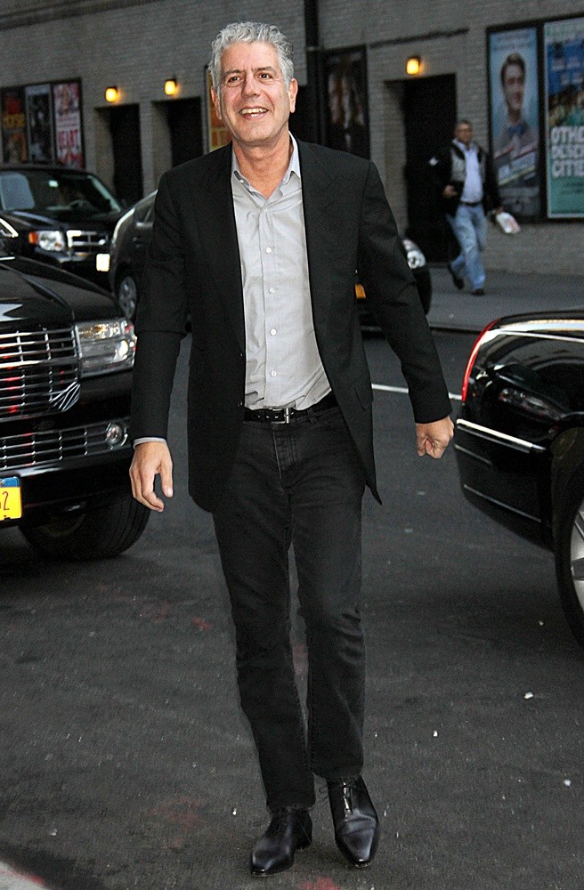Anthony Bourdain at The Ed Sullivan Theater for The Late Show with David Letterman