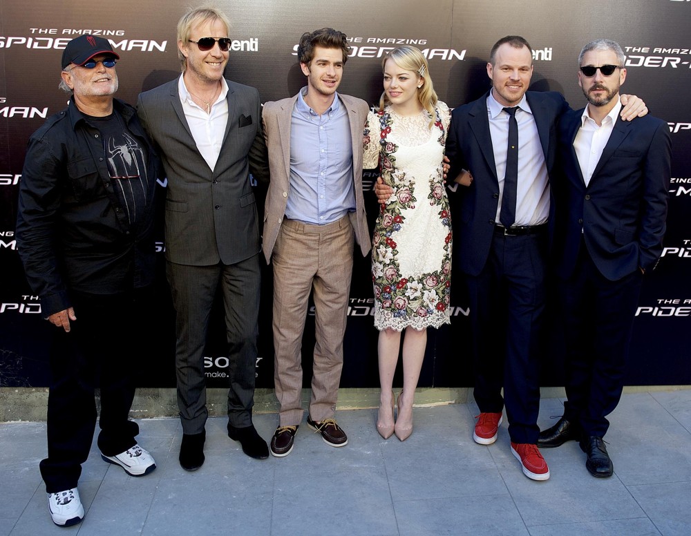Avi Arad;Rhys Ifans;Andrew Garfield;Emma Stone;Marc Webb;Matthew Tolmach;<br>The Spanish Premiere of The Amazing Spider-Man