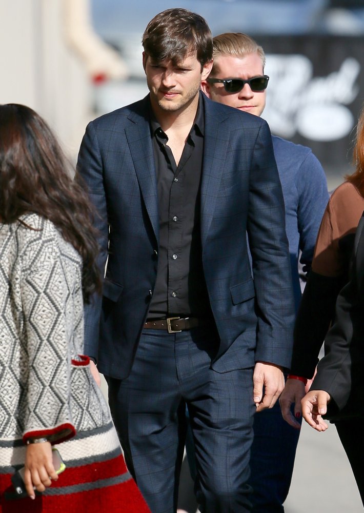 Ashton Kutcher Seen Arriving for Jimmy Kimmel Live!