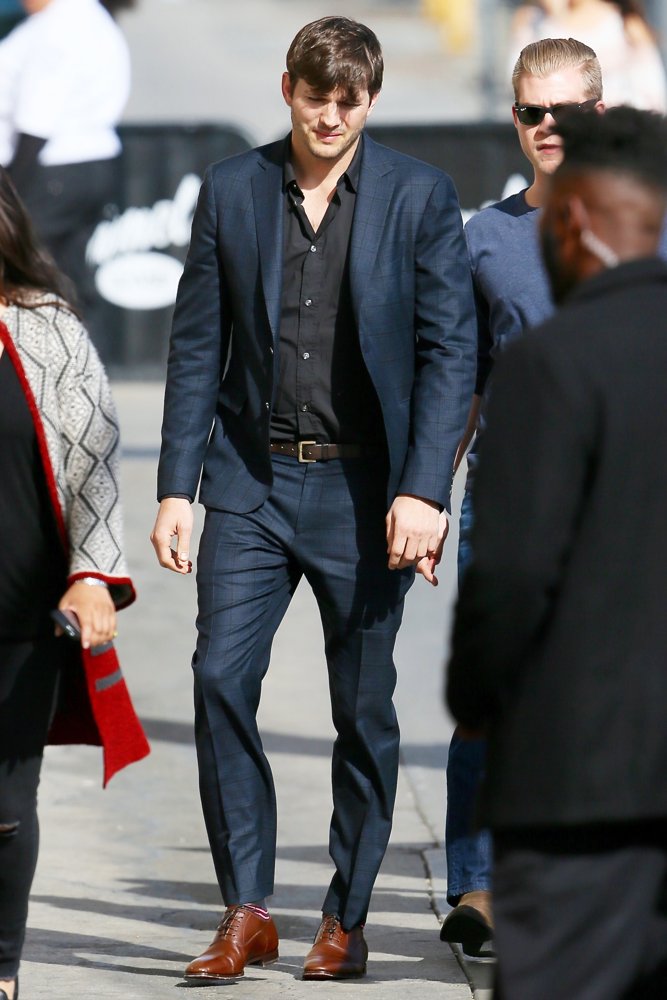 Ashton Kutcher Seen Arriving for Jimmy Kimmel Live!