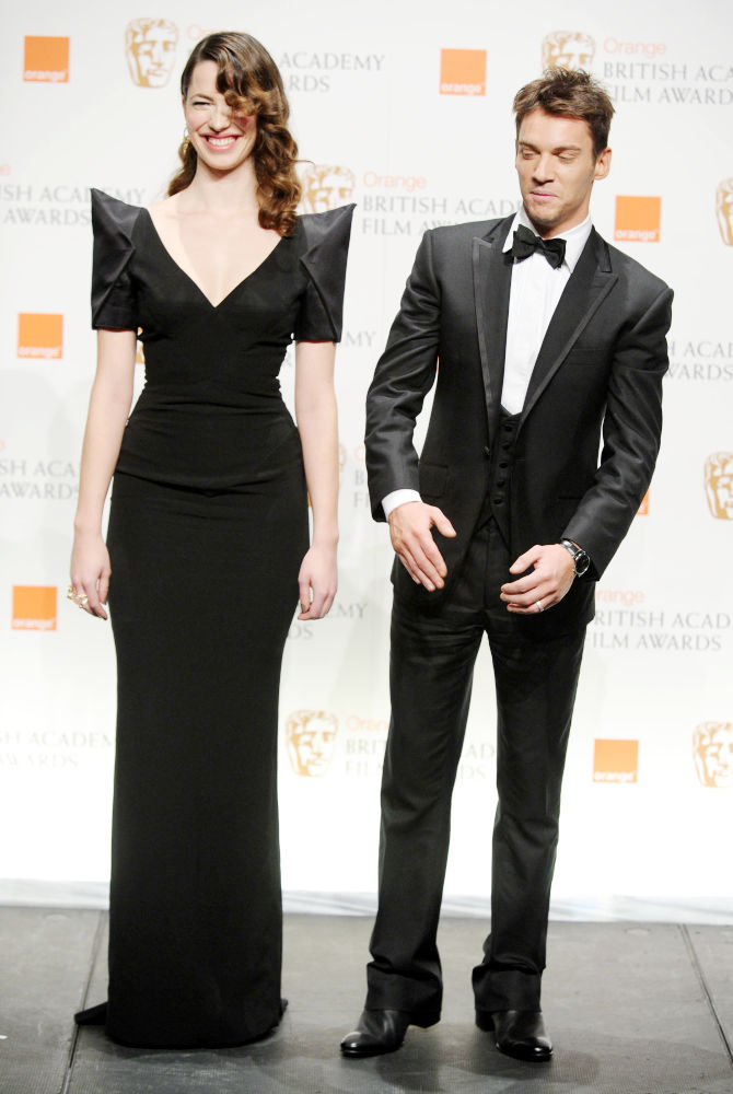 Rebecca Hall;Jonathan Rhys-Meyers;<br>The Orange British Academy Film Awards (BAFTA Awards) - Press Room