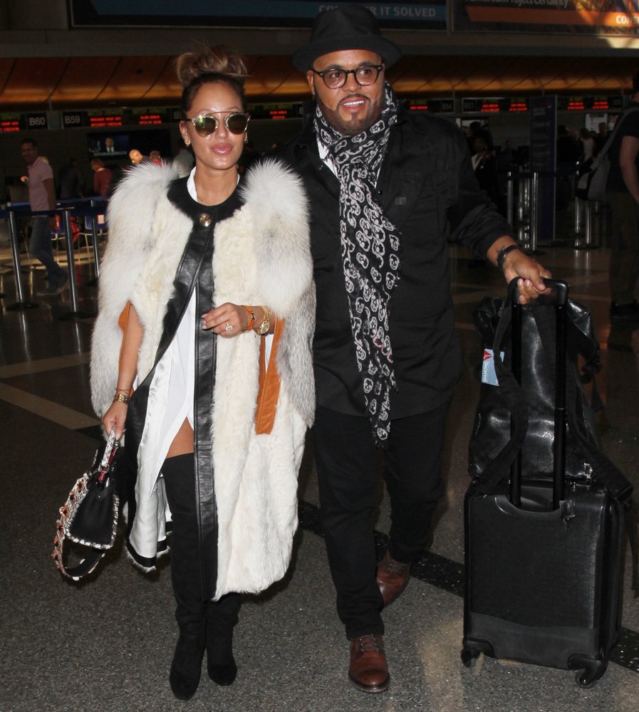 Adrienne Bailon and Israel Houghton Depart from Los Angeles International Airport
