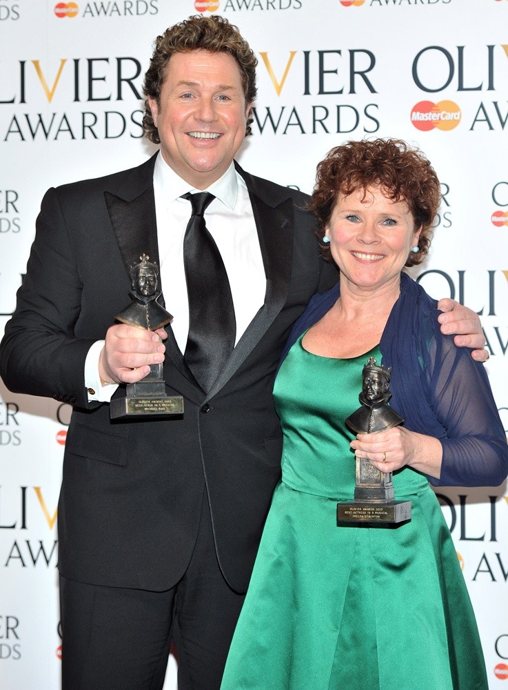 Michael Ball;Imelda Staunton;<br>The Olivier Awards 2013 - Press Room